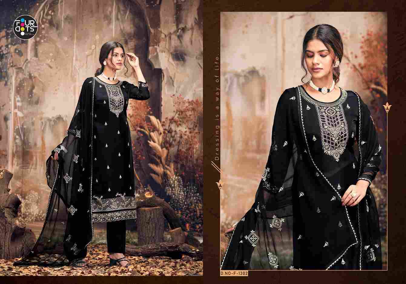 White House By Four Dots 1301 To 1302 Series Beautiful Festive Suits Colorful Stylish Fancy Casual Wear & Ethnic Wear Viscose Organza Dresses At Wholesale Price