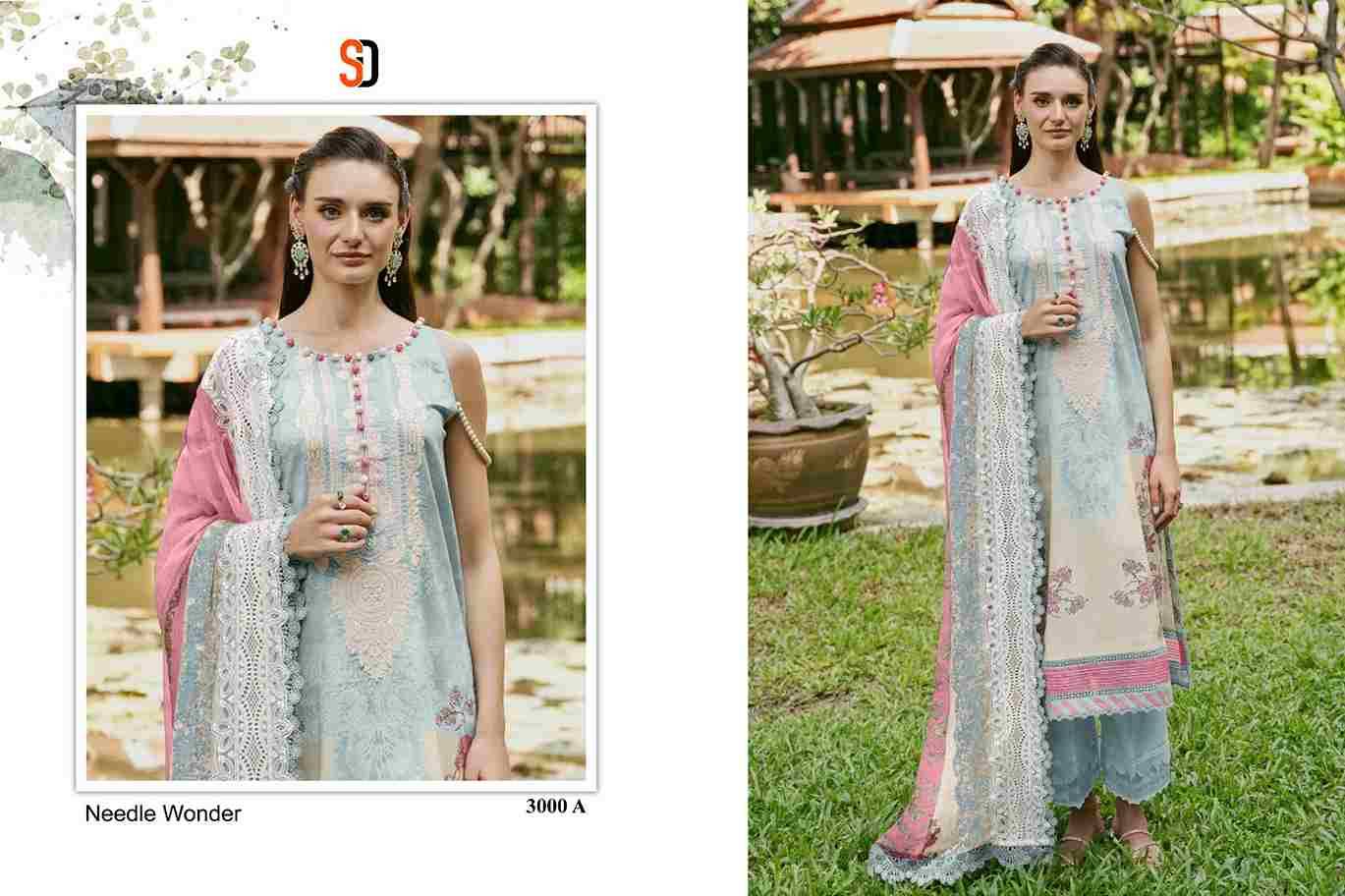 Needle Wonder Vol-3 By Shraddha Designer 3000-A To 3000-D Series Beautiful Pakistani Suits Colorful Stylish Fancy Casual Wear & Ethnic Wear Pure Cotton Embroidered Dresses At Wholesale Price