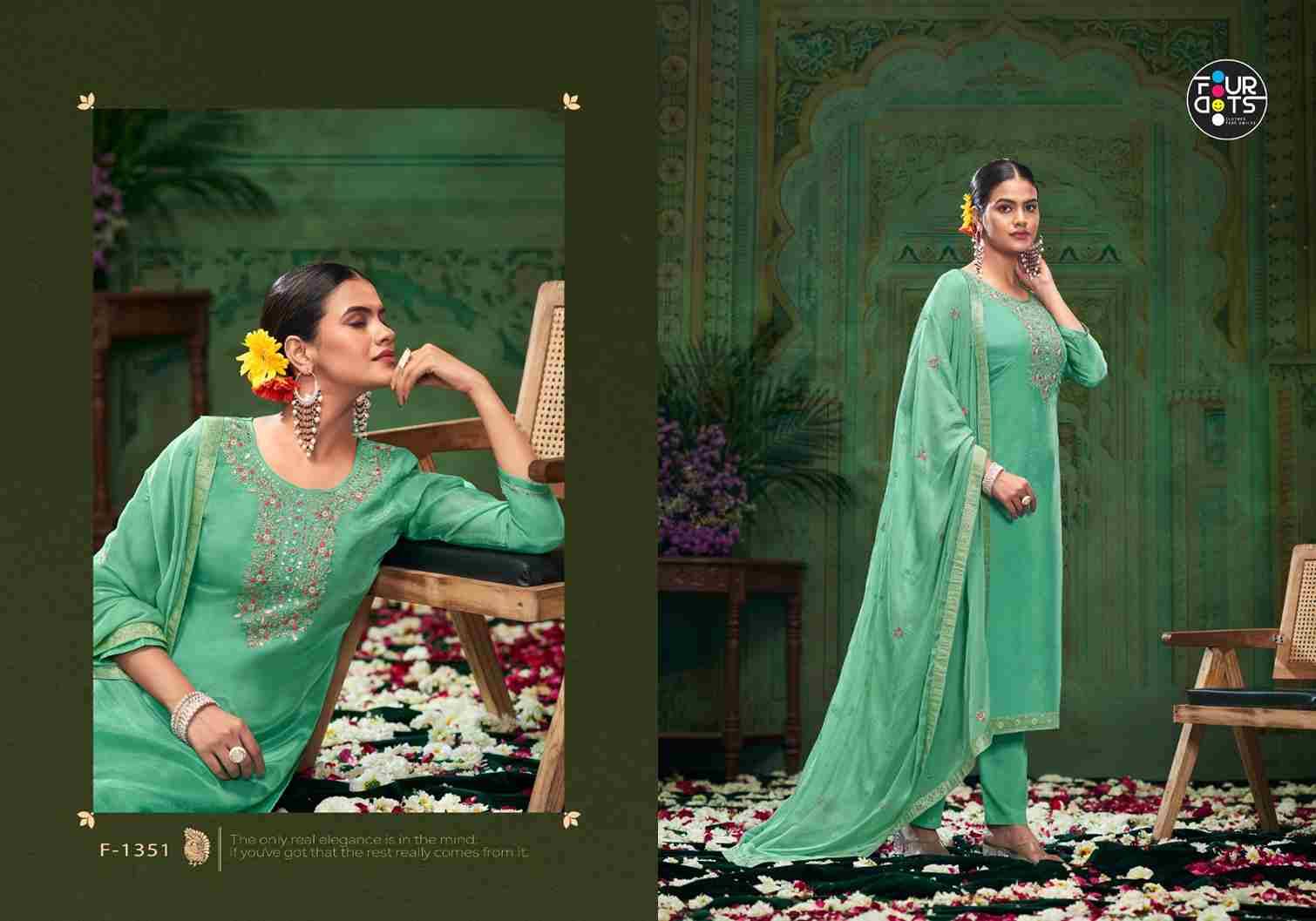 Mishka By Four Dots 1351 To 1354 Series Beautiful Festive Suits Colorful Stylish Fancy Casual Wear & Ethnic Wear Organza Dresses At Wholesale Price