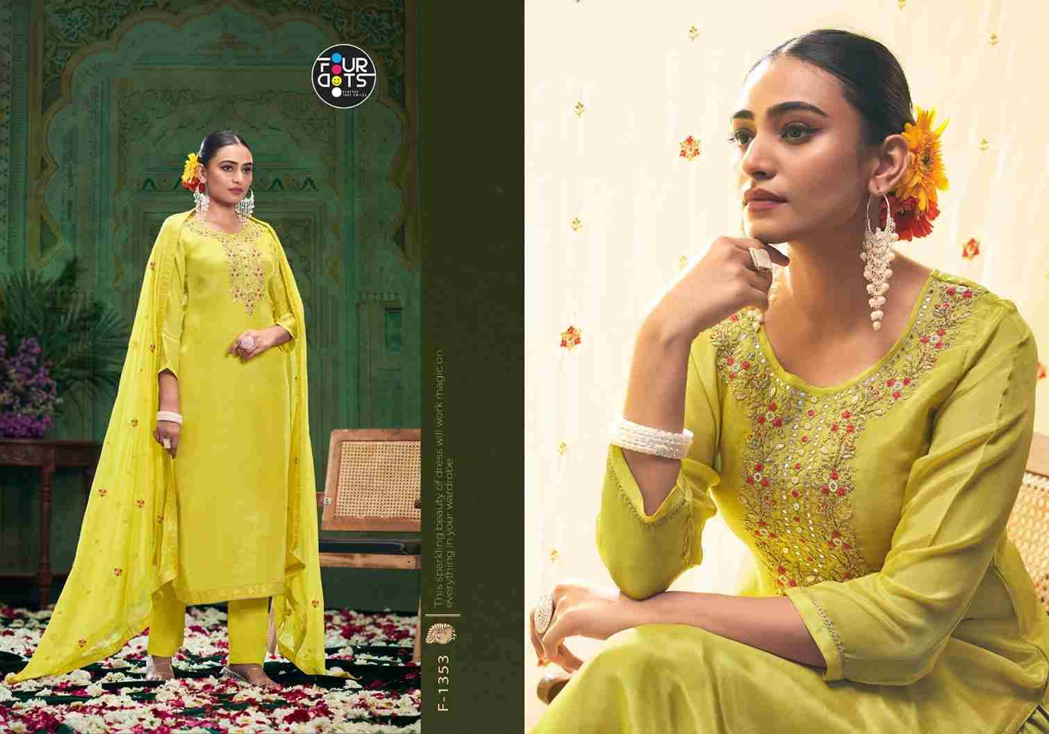 Mishka By Four Dots 1351 To 1354 Series Beautiful Festive Suits Colorful Stylish Fancy Casual Wear & Ethnic Wear Organza Dresses At Wholesale Price
