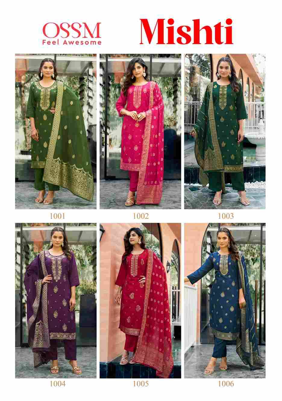 Mishti By Ossm 1001 To 1006 Series Beautiful Stylish Festive Suits Fancy Colorful Casual Wear & Ethnic Wear & Ready To Wear Pure Viscose Silk Dresses At Wholesale Price
