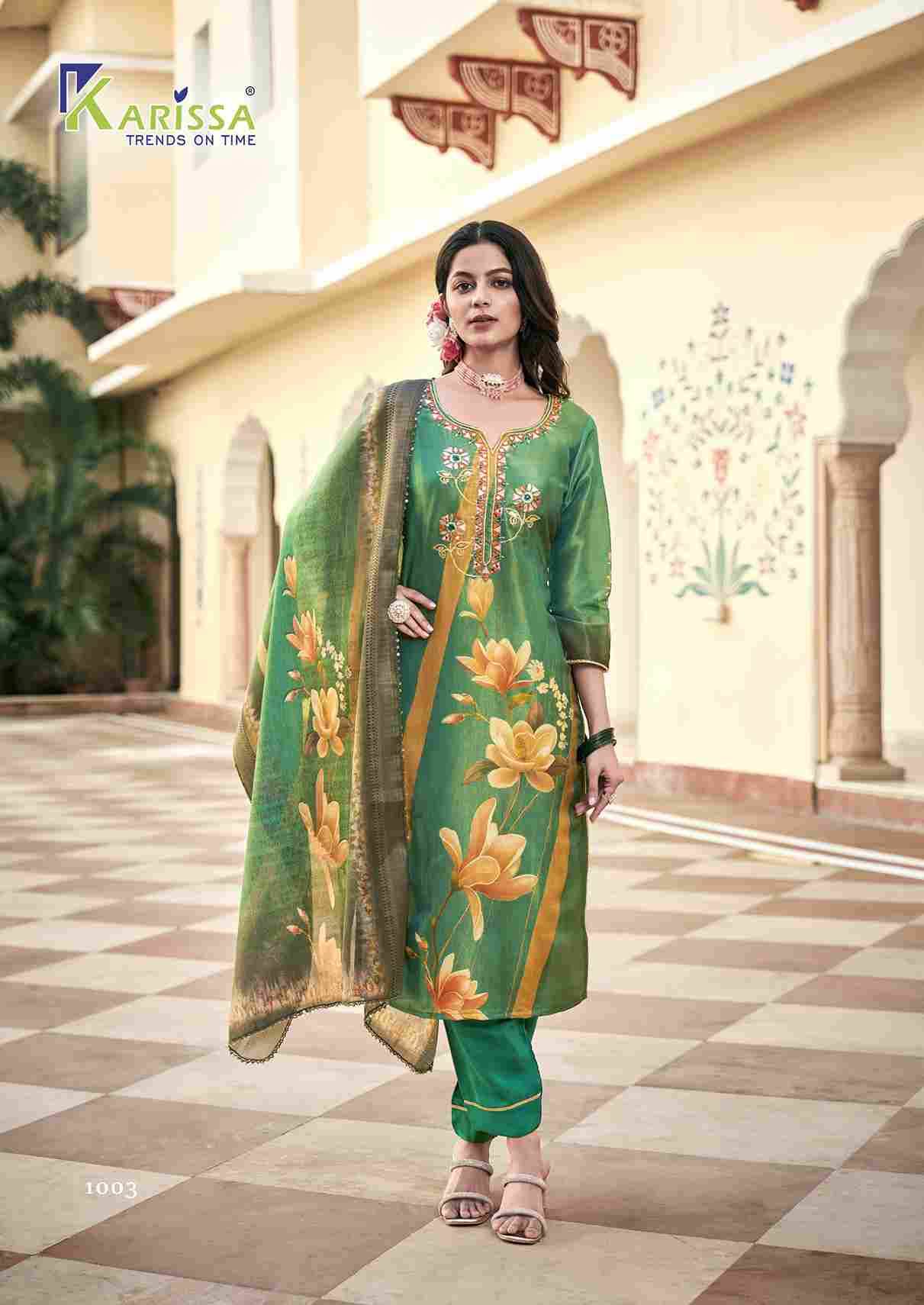 Nisha By Karissa 1001 To 1004 Series Beautiful Festive Suits Colorful Stylish Fancy Casual Wear & Ethnic Wear Viscose With Work Dresses At Wholesale Price