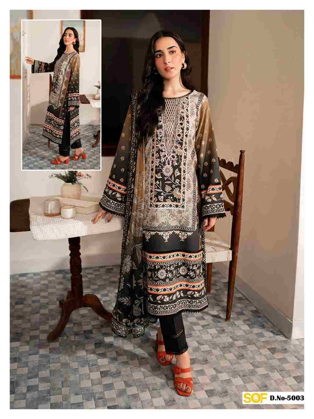 Aliya.B Vol-5 By Shree Om Fab 5001 To 5006 Series Beautiful Festive Suits Stylish Fancy Colorful Casual Wear & Ethnic Wear Pure Lawn Digital Print Dresses At Wholesale Price
