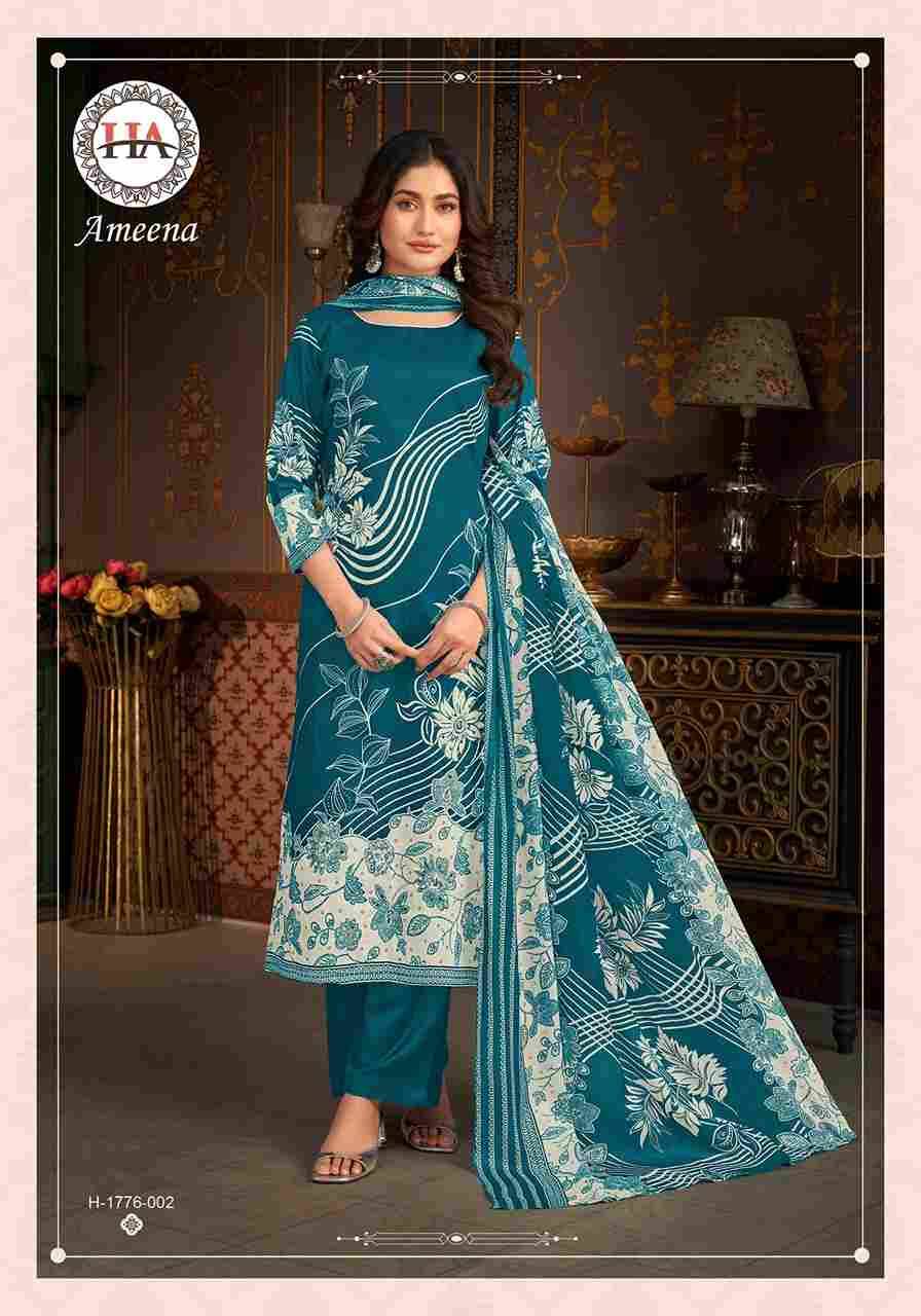Ameena By Harshit Fashion Hub 1776-001 To 1776-006 Series Beautiful Festive Suits Stylish Fancy Colorful Casual Wear & Ethnic Wear Pure Jam Cotton Dresses At Wholesale Price