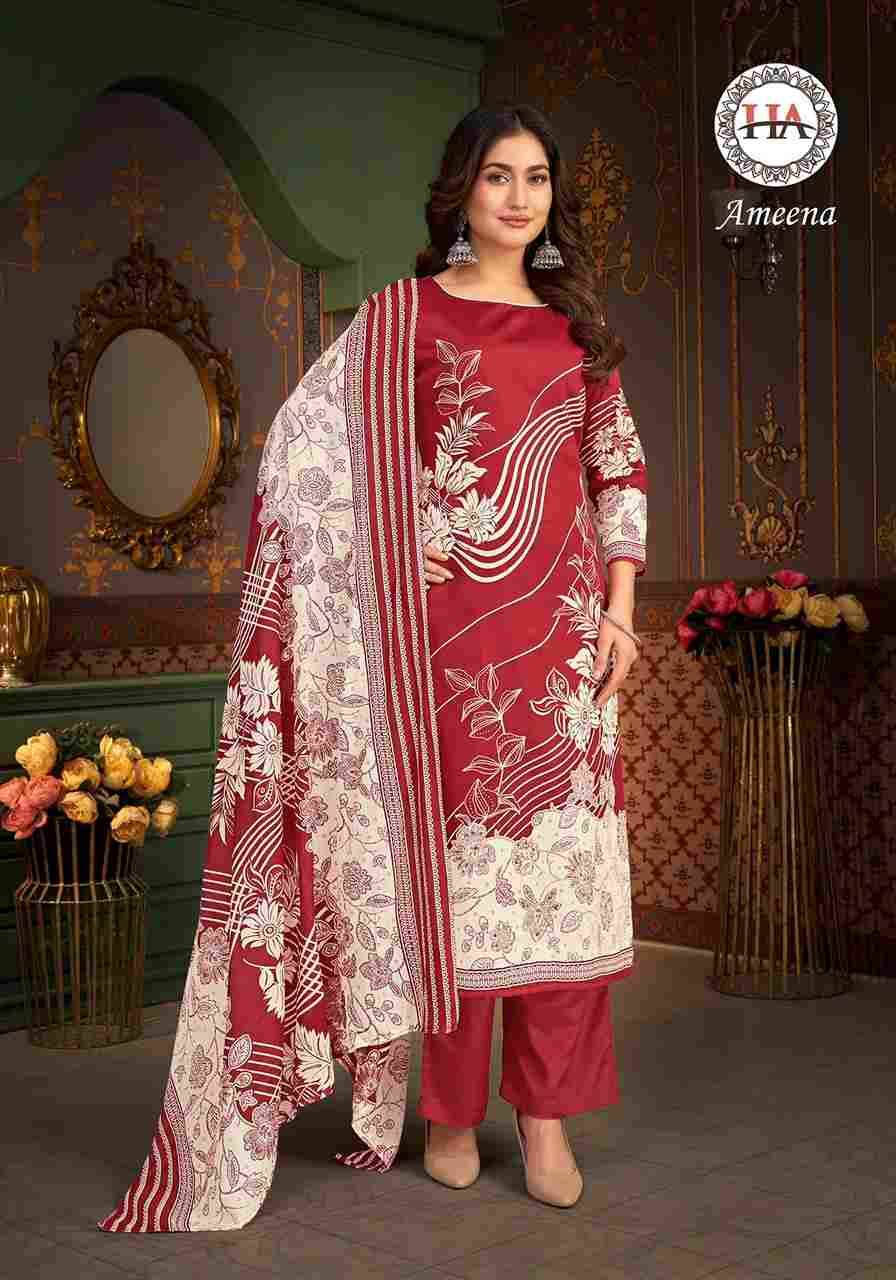 Ameena By Harshit Fashion Hub 1776-001 To 1776-006 Series Beautiful Festive Suits Stylish Fancy Colorful Casual Wear & Ethnic Wear Pure Jam Cotton Dresses At Wholesale Price