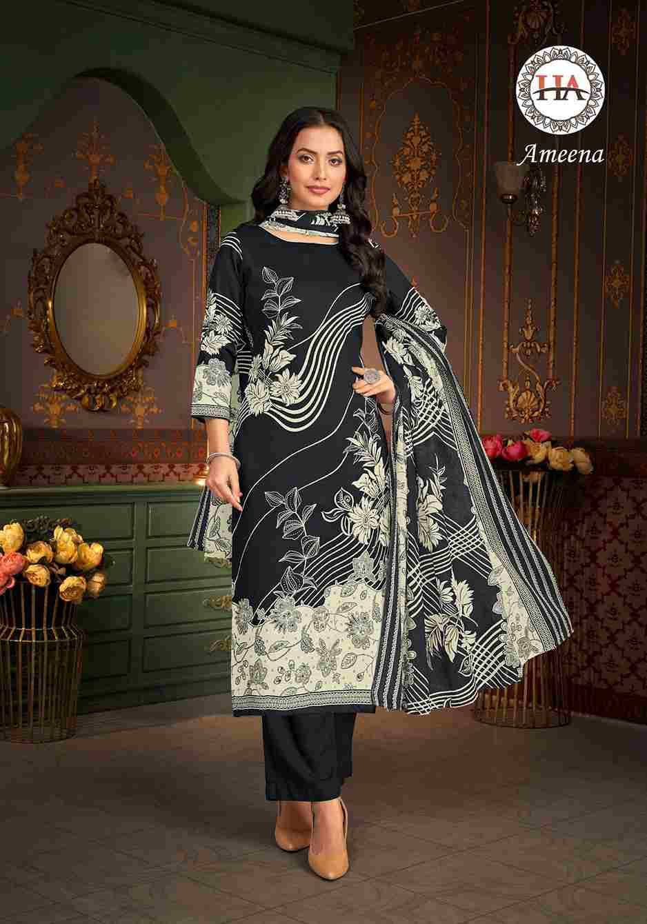 Ameena By Harshit Fashion Hub 1776-001 To 1776-006 Series Beautiful Festive Suits Stylish Fancy Colorful Casual Wear & Ethnic Wear Pure Jam Cotton Dresses At Wholesale Price