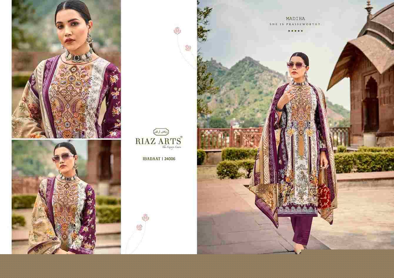 Ibadaat By Riaz Arts 24001 To 24008 Series Beautiful Festive Suits Stylish Fancy Colorful Casual Wear & Ethnic Wear Pure Lawn Print Dresses At Wholesale Price