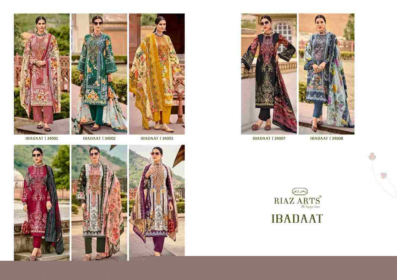 Ibadaat By Riaz Arts 24001 To 24008 Series Beautiful Festive Suits Stylish Fancy Colorful Casual Wear & Ethnic Wear Pure Lawn Print Dresses At Wholesale Price