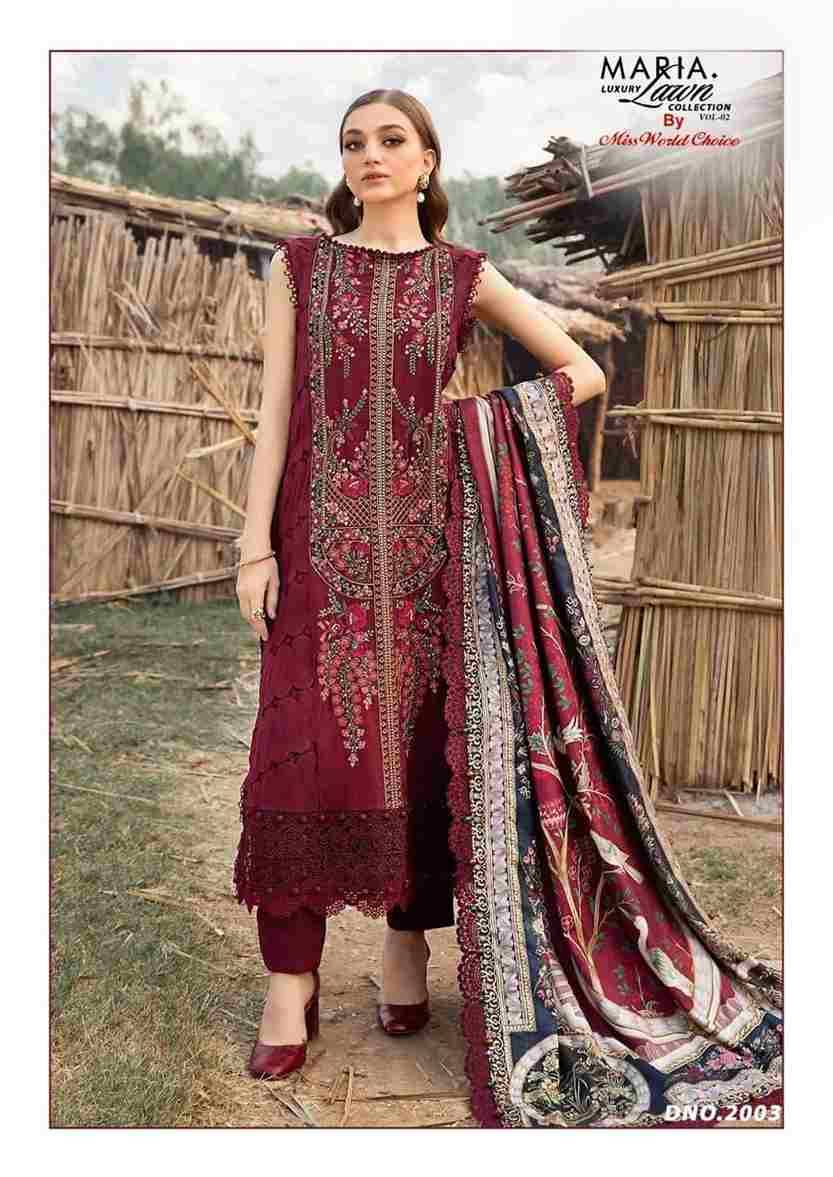 Maria.B. Luxury Lawn Collection Vol-2 By Miss World Choice 2001 To 2006 Series Beautiful Festive Suits Stylish Fancy Colorful Casual Wear & Ethnic Wear Lawn Cotton Print Dresses At Wholesale Price