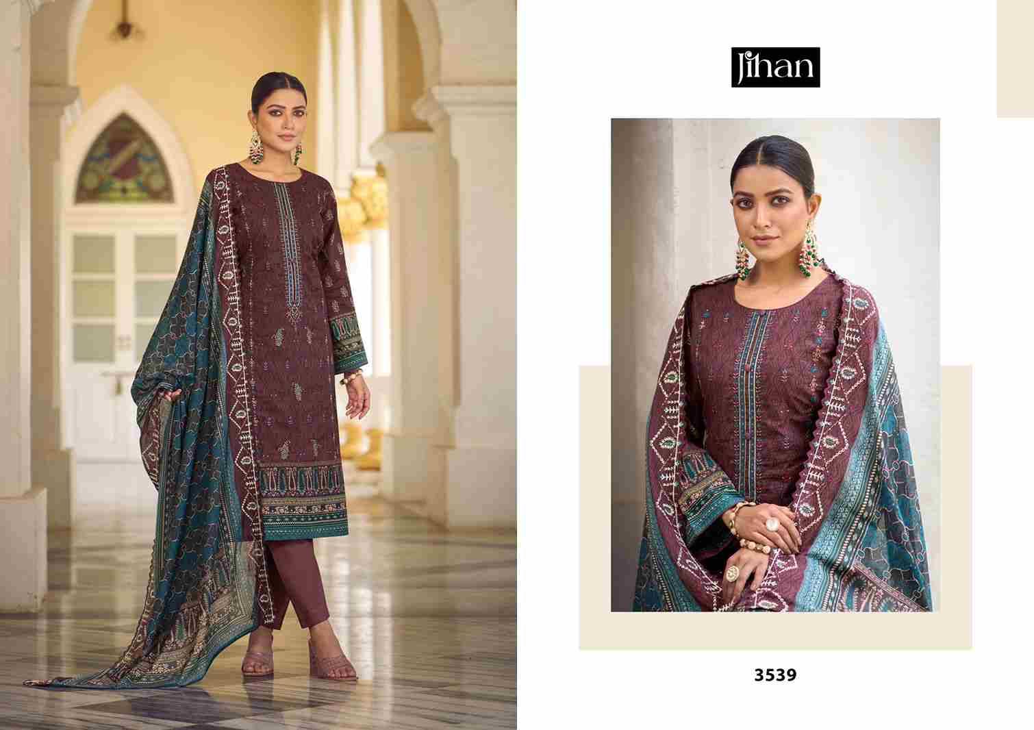 Bin Saeed Remix Vol-3 By Jihan 3536 To 3539 Series Beautiful Stylish Pakistani Suits Fancy Colorful Casual Wear & Ethnic Wear & Ready To Wear Pure Lawn Print Dresses At Wholesale Price