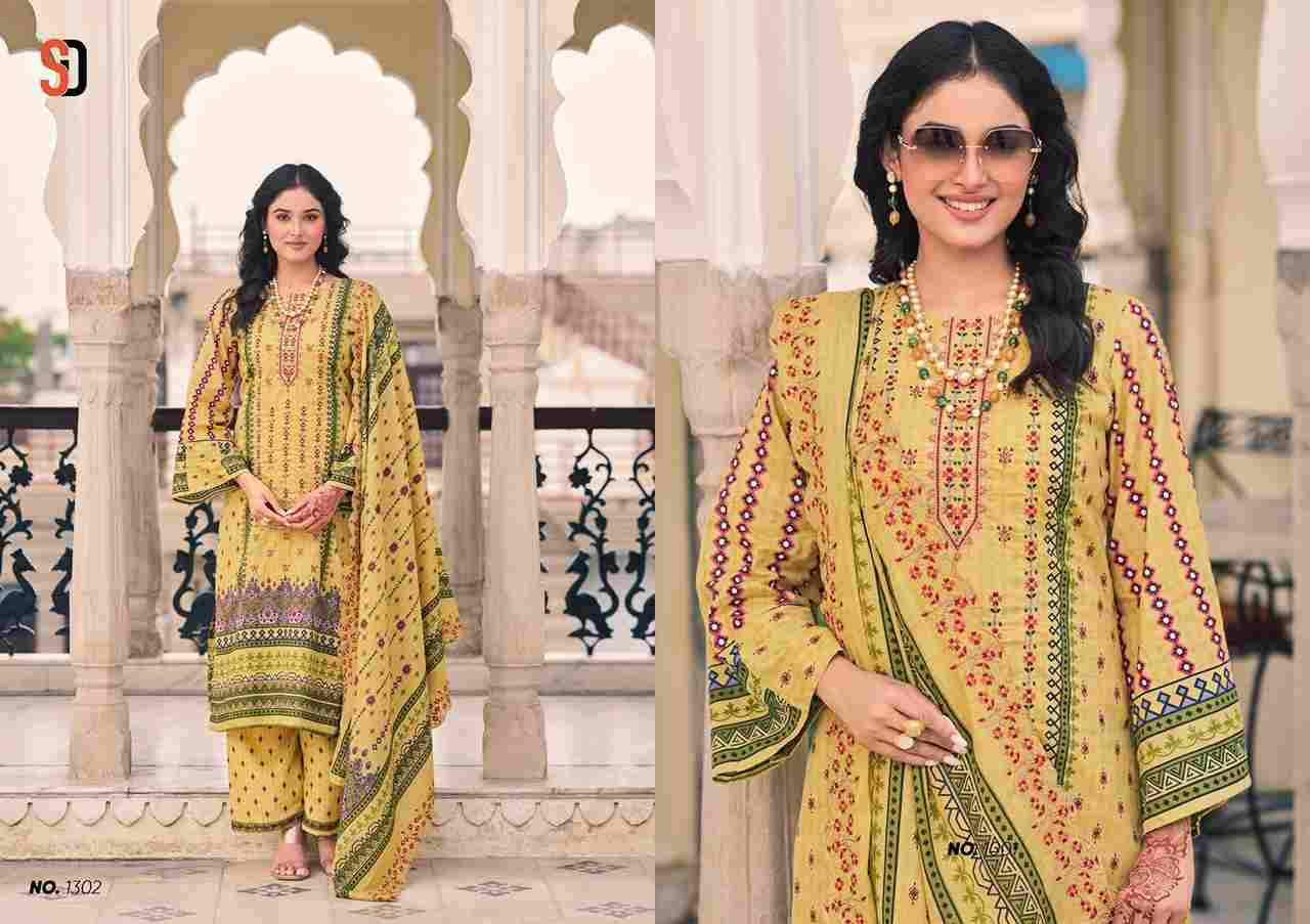 Bin Saeed Lawn Collection Vol-13 By Shraddha Designer 1301 To 1308 Series Designer Pakistani Suits Beautiful Fancy Stylish Colorful Party Wear & Occasional Wear Pure Cotton Print With Embroidery Dresses At Wholesale Price