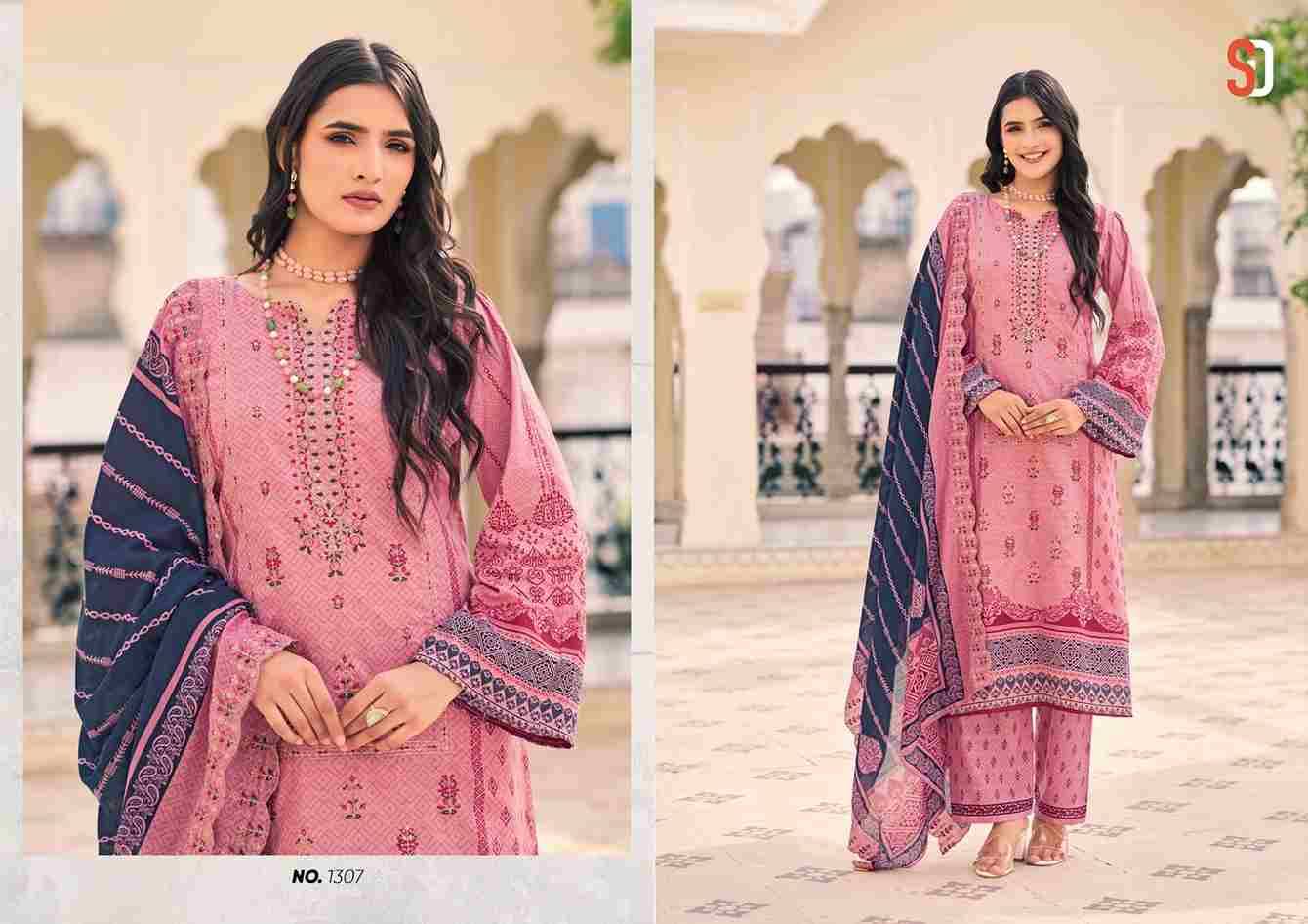 Bin Saeed Lawn Collection Vol-13 By Shraddha Designer 1301 To 1308 Series Designer Pakistani Suits Beautiful Fancy Stylish Colorful Party Wear & Occasional Wear Pure Cotton Print With Embroidery Dresses At Wholesale Price