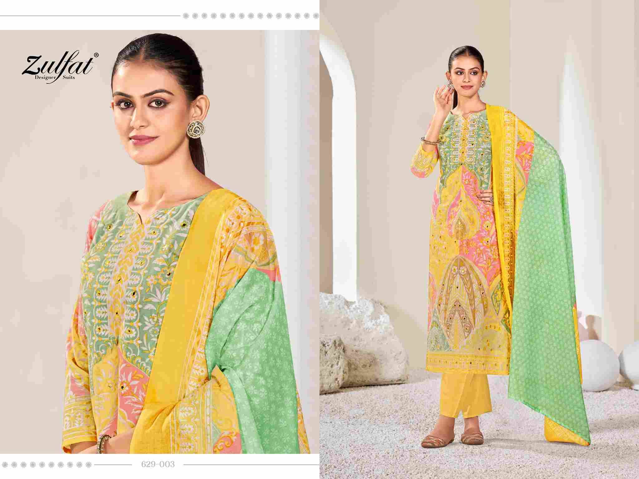 Summer Shine By Zulfat 629-001 To 629-006 Series Beautiful Festive Suits Stylish Fancy Colorful Casual Wear & Ethnic Wear Pure Cotton Print Dresses At Wholesale Price