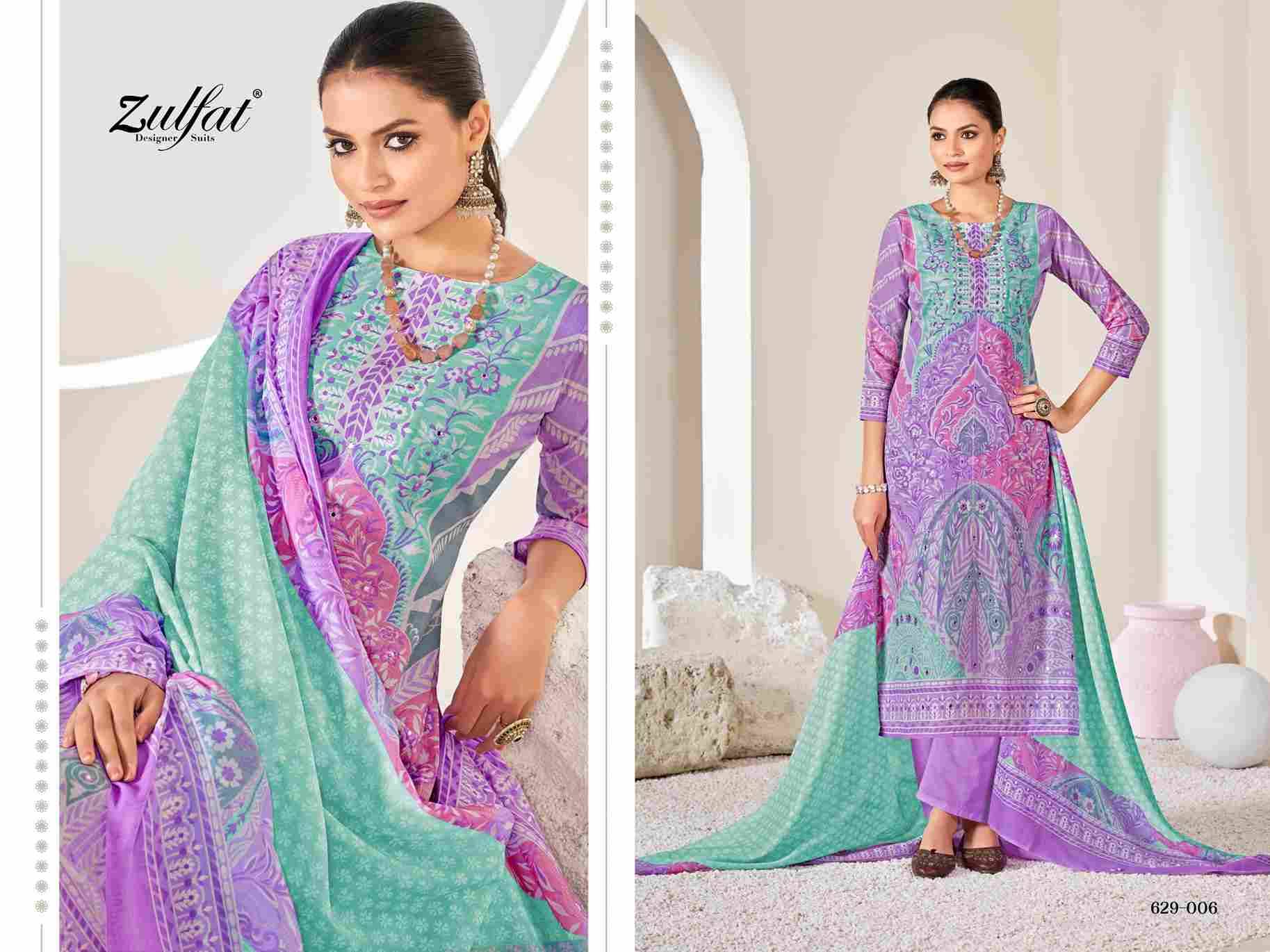 Summer Shine By Zulfat 629-001 To 629-006 Series Beautiful Festive Suits Stylish Fancy Colorful Casual Wear & Ethnic Wear Pure Cotton Print Dresses At Wholesale Price