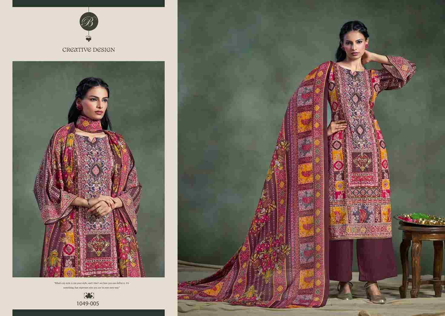 Suhana By Belliza 1049-001 To 1049-006 Series Beautiful Festive Suits Stylish Fancy Colorful Casual Wear & Ethnic Wear Pure Viscose Rayon Print Dresses At Wholesale Price