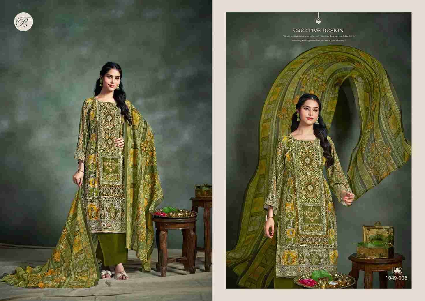 Suhana By Belliza 1049-001 To 1049-006 Series Beautiful Festive Suits Stylish Fancy Colorful Casual Wear & Ethnic Wear Pure Viscose Rayon Print Dresses At Wholesale Price