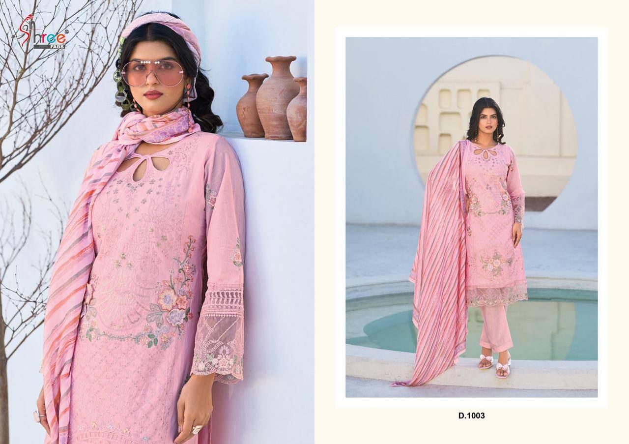 Tasrif Premium Lawn Collection Vol-1 By Shree Fabs 1001 To 1006 Series Designer Pakistani Suits Collection Beautiful Stylish Fancy Colorful Party Wear & Ethnic Wear Pure Viscose With Pure Cotton With Embroidery Dresses At Wholesale Price