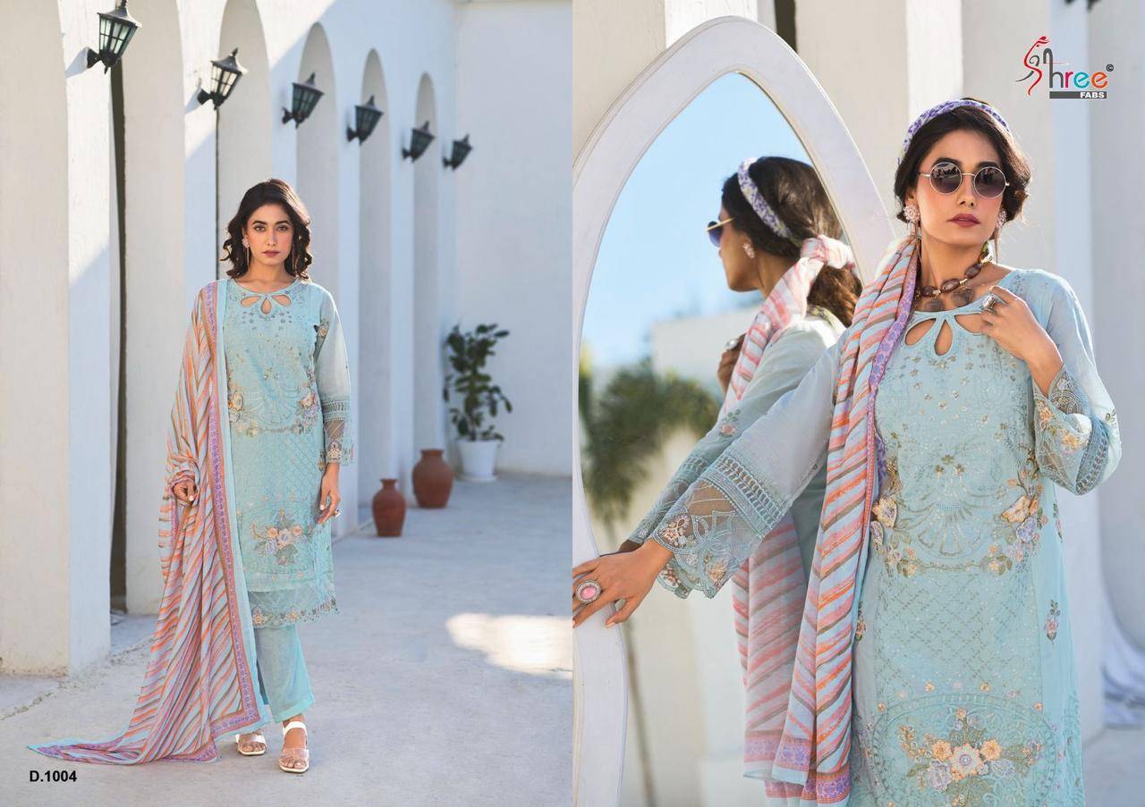 Tasrif Premium Lawn Collection Vol-1 By Shree Fabs 1001 To 1006 Series Designer Pakistani Suits Collection Beautiful Stylish Fancy Colorful Party Wear & Ethnic Wear Pure Viscose With Pure Cotton With Embroidery Dresses At Wholesale Price