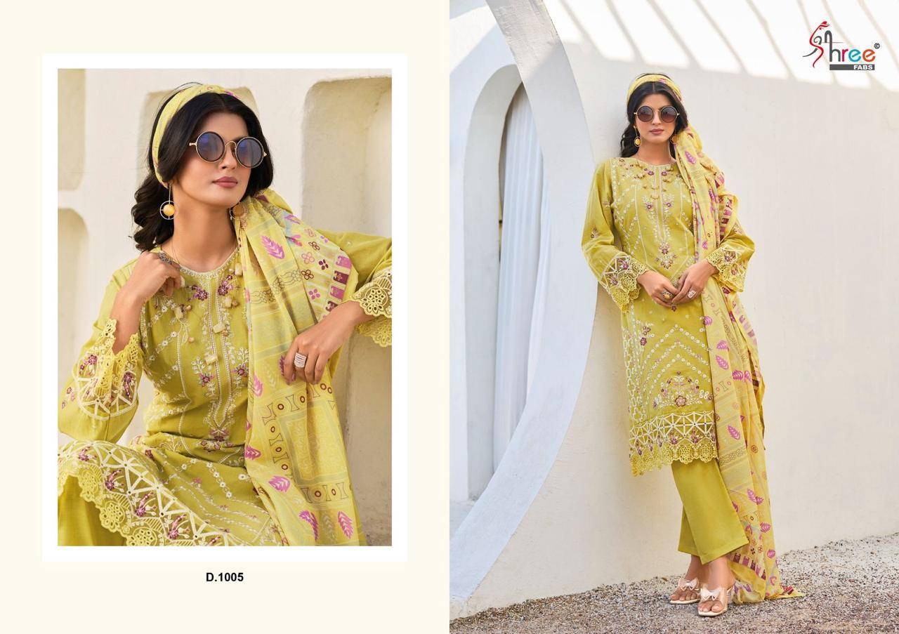 Tasrif Premium Lawn Collection Vol-1 By Shree Fabs 1001 To 1006 Series Designer Pakistani Suits Collection Beautiful Stylish Fancy Colorful Party Wear & Ethnic Wear Pure Viscose With Pure Cotton With Embroidery Dresses At Wholesale Price