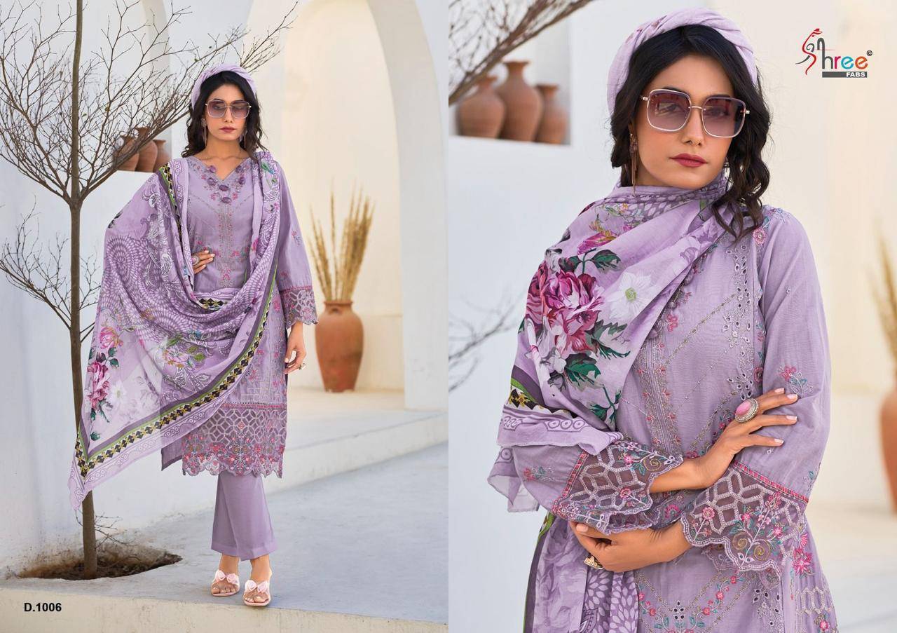 Tasrif Premium Lawn Collection Vol-1 By Shree Fabs 1001 To 1006 Series Designer Pakistani Suits Collection Beautiful Stylish Fancy Colorful Party Wear & Ethnic Wear Pure Viscose With Pure Cotton With Embroidery Dresses At Wholesale Price