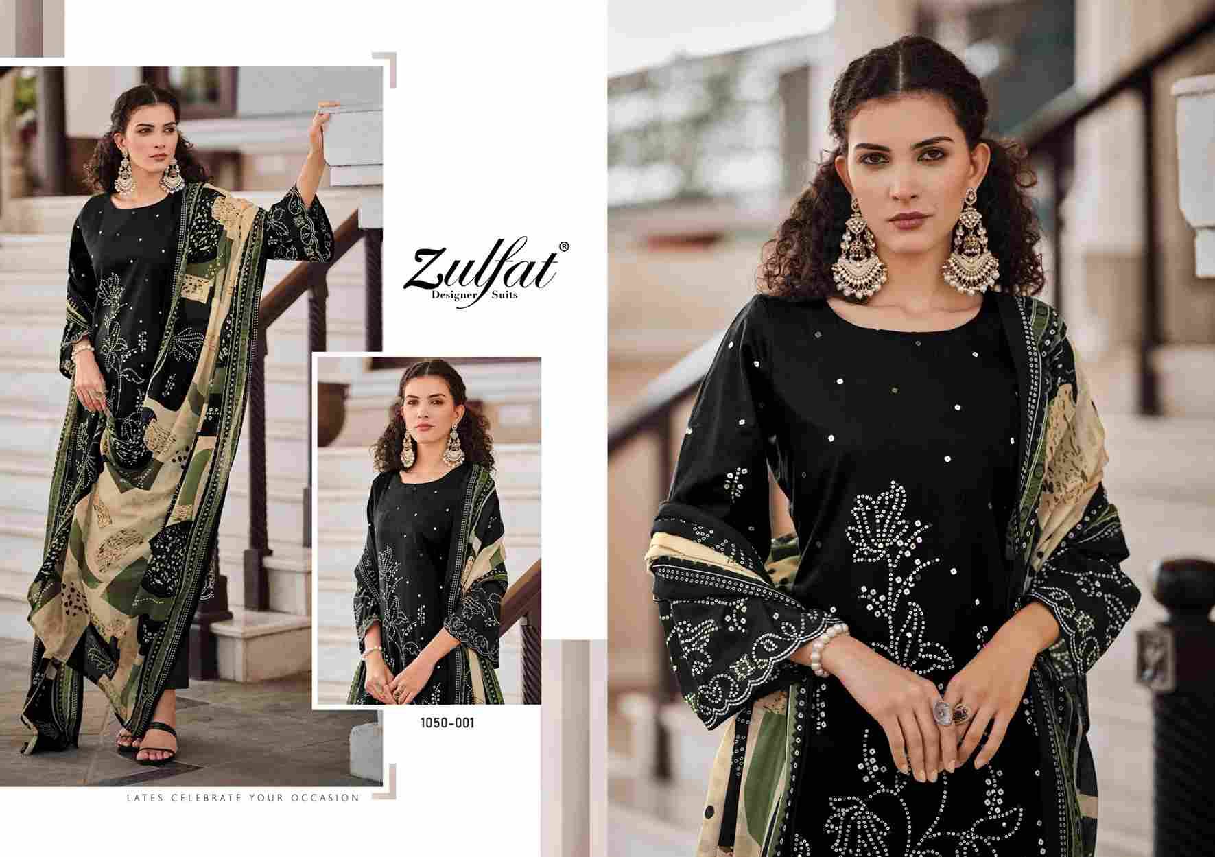 Shanaya By Zulfat 1050-001 To 1050-008 Series Beautiful Festive Suits Stylish Fancy Colorful Casual Wear & Ethnic Wear Pure Cotton Embroidered Dresses At Wholesale Price