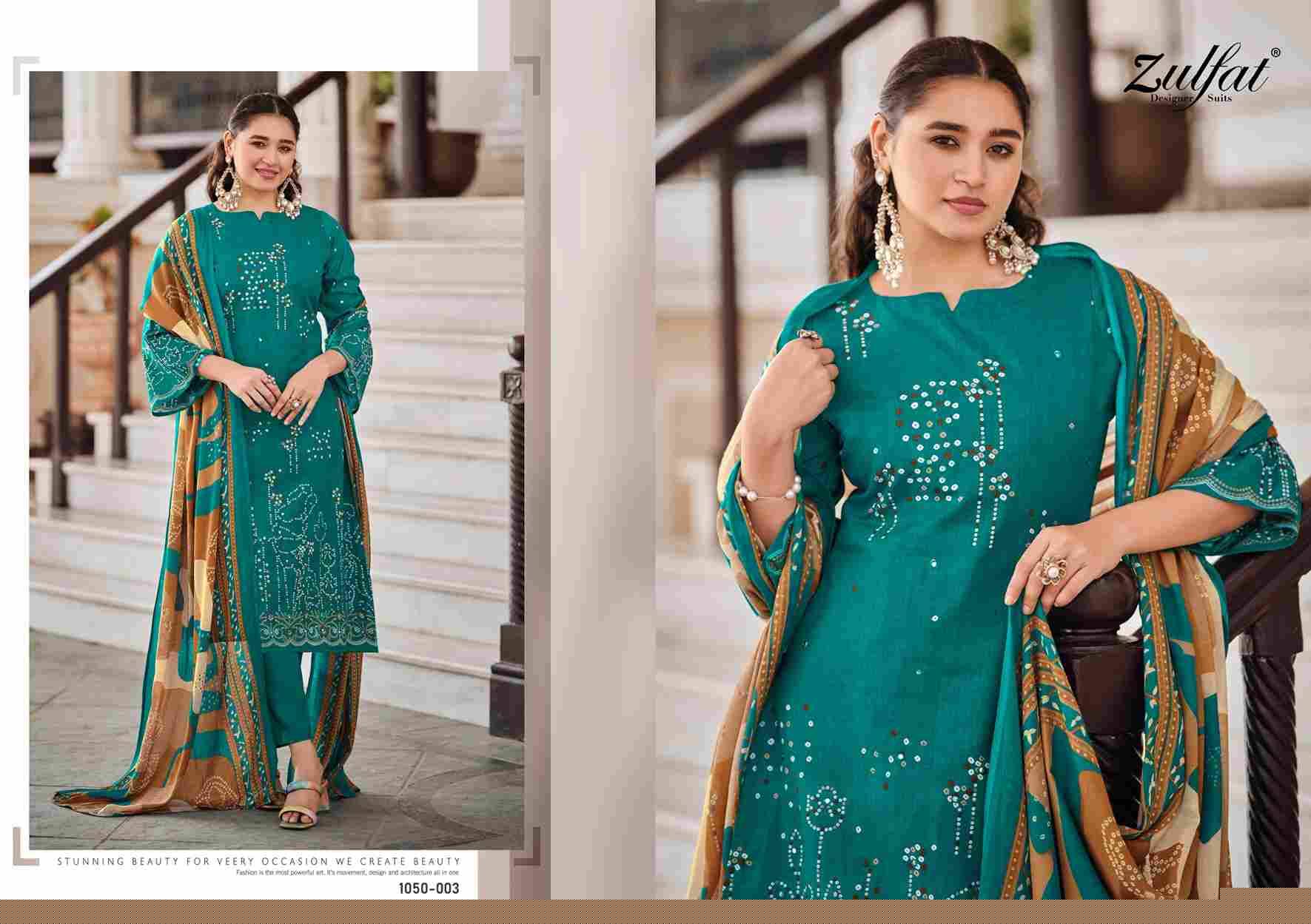 Shanaya By Zulfat 1050-001 To 1050-008 Series Beautiful Festive Suits Stylish Fancy Colorful Casual Wear & Ethnic Wear Pure Cotton Embroidered Dresses At Wholesale Price