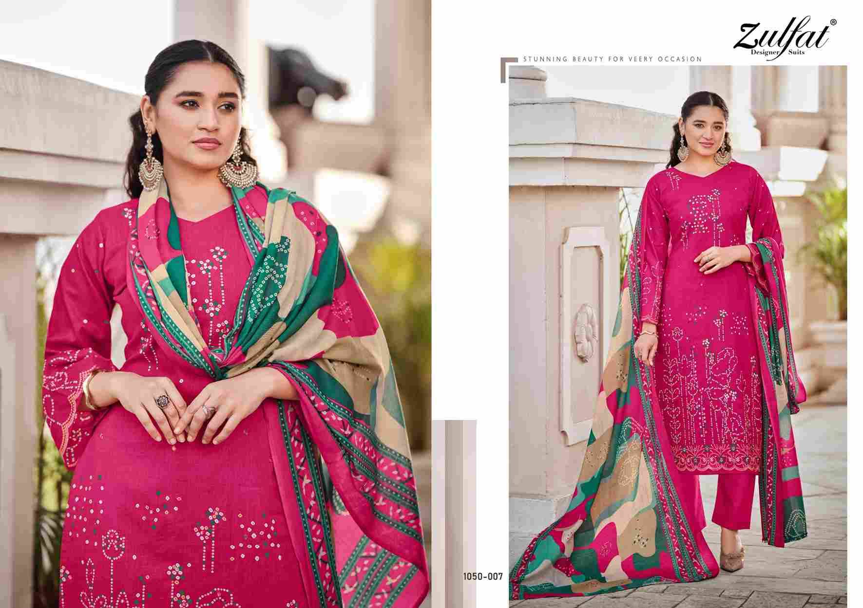 Shanaya By Zulfat 1050-001 To 1050-008 Series Beautiful Festive Suits Stylish Fancy Colorful Casual Wear & Ethnic Wear Pure Cotton Embroidered Dresses At Wholesale Price