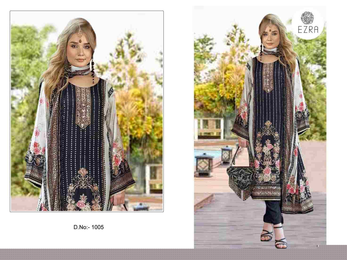 Nusrat By Ezra 1001 To 1005 Series Beautiful Pakistani Suits Colorful Stylish Fancy Casual Wear & Ethnic Wear Muslin Cotton Dresses At Wholesale Price