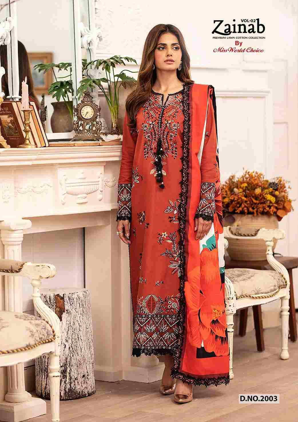 Zainab Vol-2 By Miss World Choice 2001 To 2006 Series Beautiful Festive Suits Colorful Stylish Fancy Casual Wear & Ethnic Wear Lawn Cotton Embroidered Dresses At Wholesale Price
