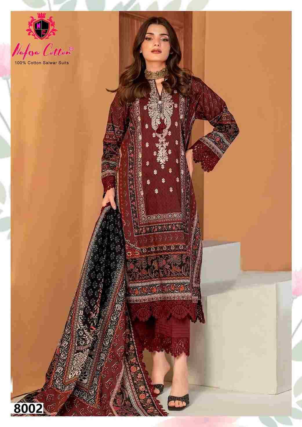 Esra Vol-8 By Nafisa Cotton 8001 To 8006 Series Beautiful Stylish Festive Suits Fancy Colorful Casual Wear & Ethnic Wear & Ready To Wear Pure Soft Cotton Dresses At Wholesale Price
