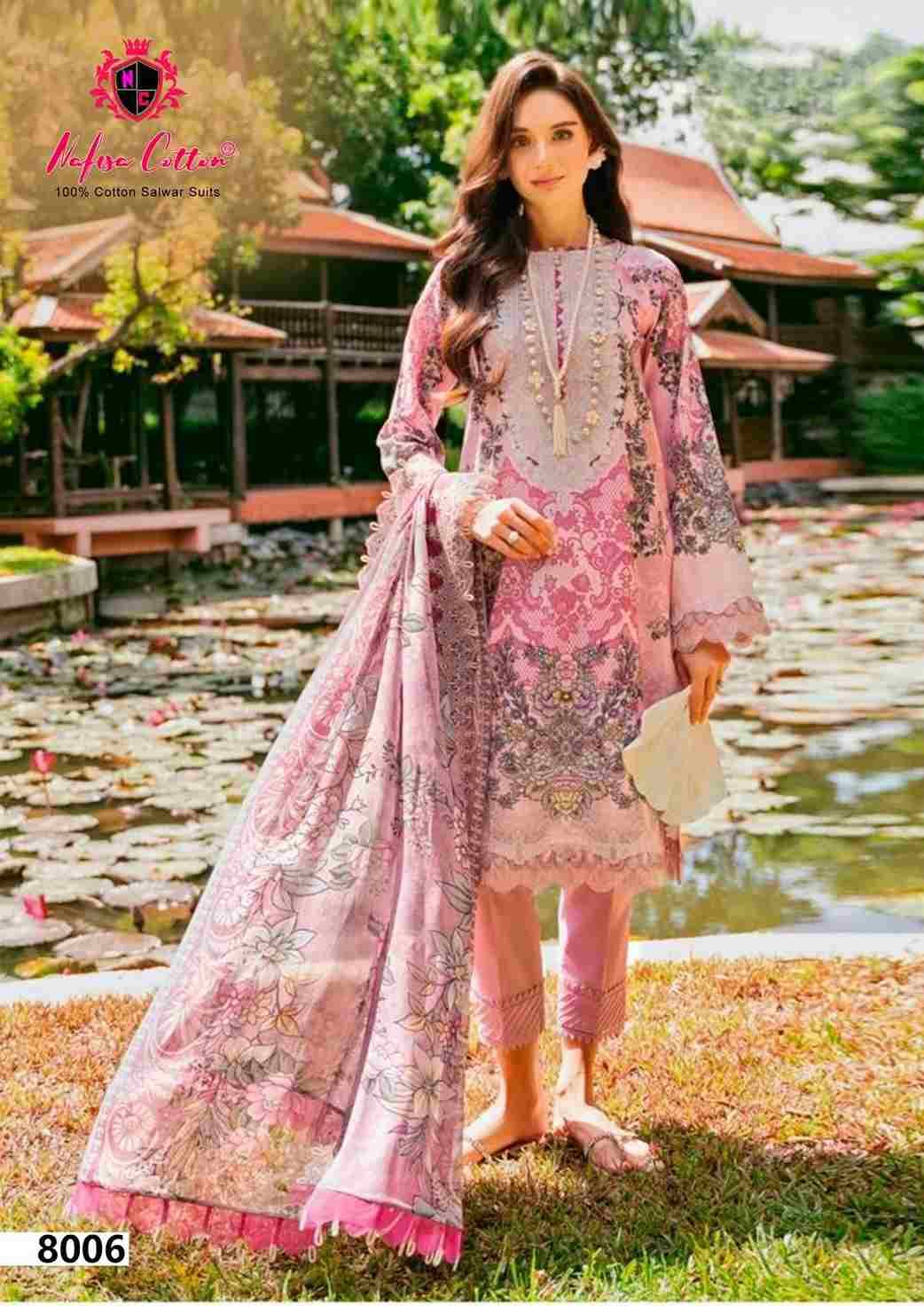Esra Vol-8 By Nafisa Cotton 8001 To 8006 Series Beautiful Stylish Festive Suits Fancy Colorful Casual Wear & Ethnic Wear & Ready To Wear Pure Soft Cotton Dresses At Wholesale Price
