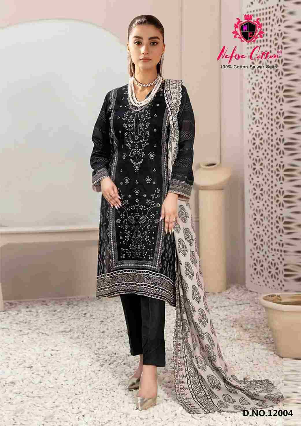 Safina Vol-12 By Nafisa Cotton 12001 To 12006 Series Beautiful Festive Suits Colorful Stylish Fancy Casual Wear & Ethnic Wear Pure Cotton Embroidered Dresses At Wholesale Price