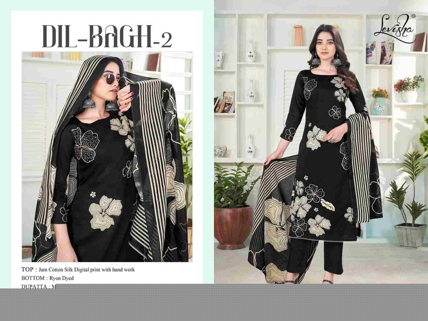 Dil-Bagh Vol-2 By Levisha 1001 To 1004 Series Festive Suits Beautiful Fancy Colorful Stylish Party Wear & Occasional Wear Cambric Cotton Dresses At Wholesale Price