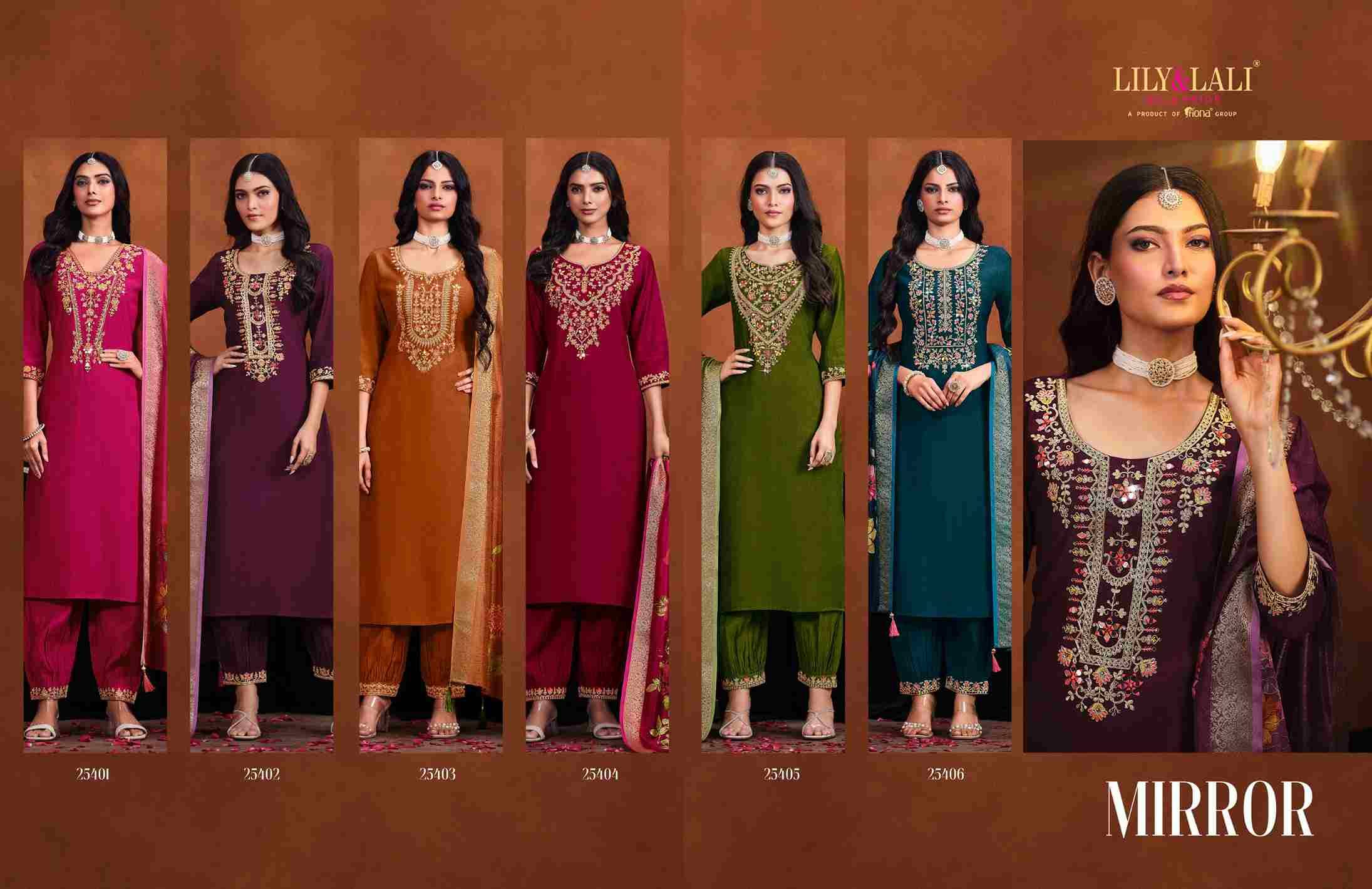 Mirror By Lily And Lali 25401 To 25406 Series Beautiful Festive Suits Colorful Stylish Fancy Casual Wear & Ethnic Wear Viscose Dresses At Wholesale Price