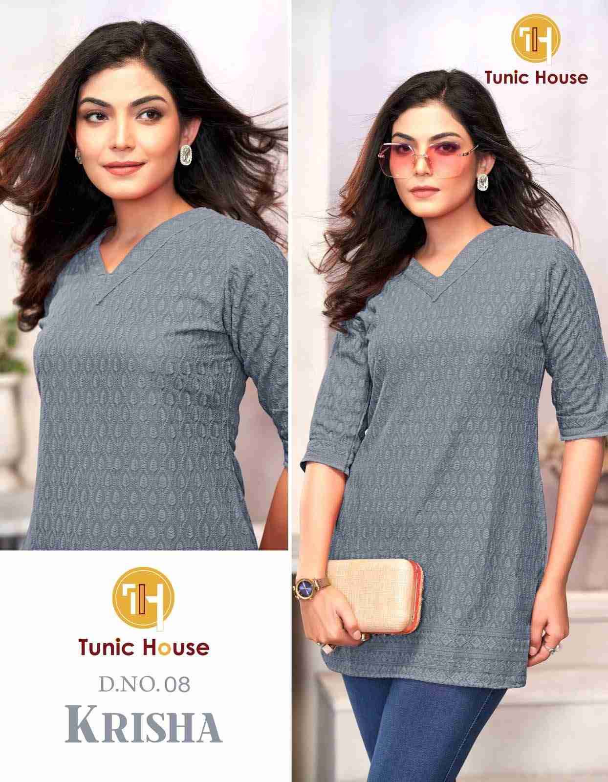 Krisha By Tunic House Designer Stylish Fancy Colorful Beautiful Party Wear & Ethnic Wear Collection Viscose Rayon With Work Tops At Wholesale Price