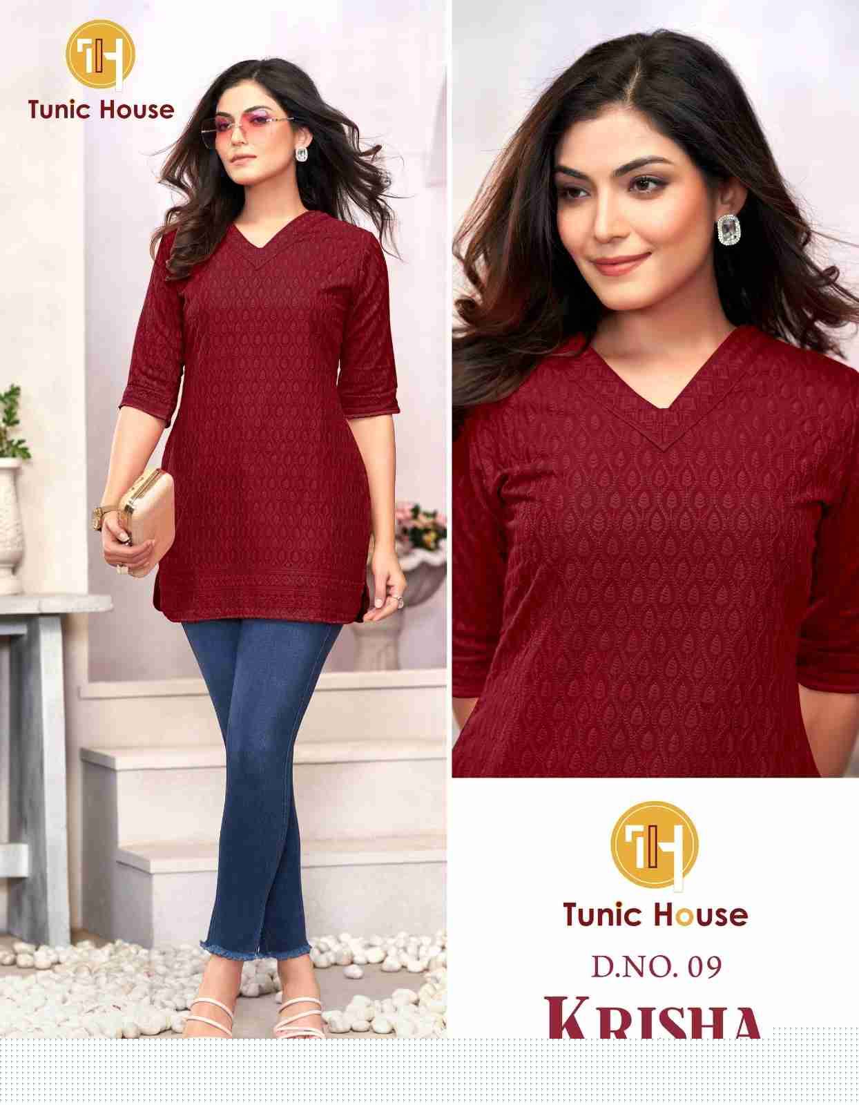 Krisha By Tunic House Designer Stylish Fancy Colorful Beautiful Party Wear & Ethnic Wear Collection Viscose Rayon With Work Tops At Wholesale Price