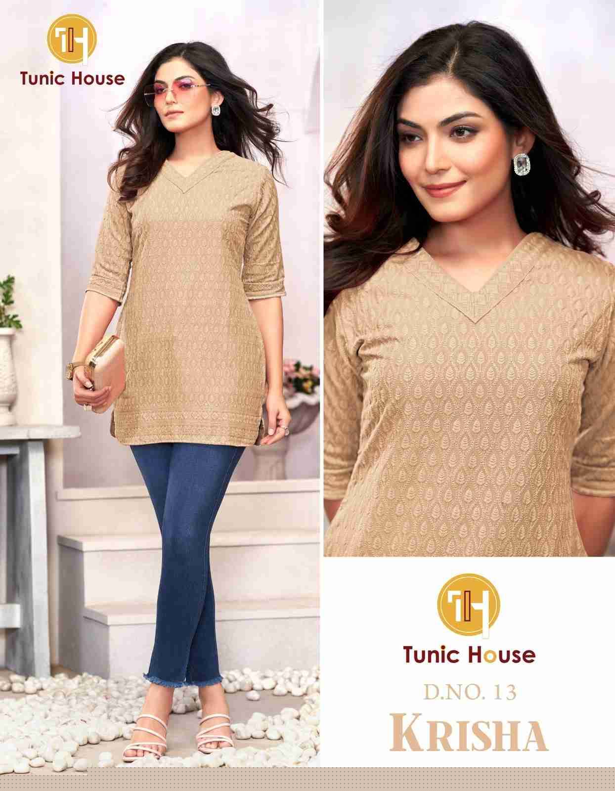 Krisha By Tunic House Designer Stylish Fancy Colorful Beautiful Party Wear & Ethnic Wear Collection Viscose Rayon With Work Tops At Wholesale Price