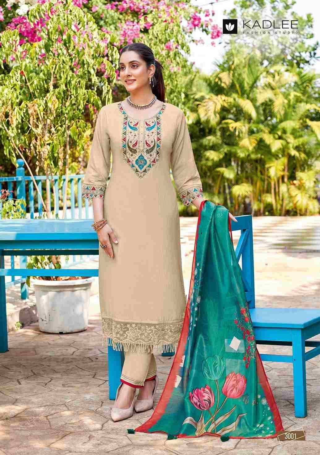 Chunari By Kadlee 3001 To 3005 Series Designer Stylish Fancy Colorful Beautiful Party Wear & Ethnic Wear Collection Rayon Slub Print Dresses With Bottom At Wholesale Price