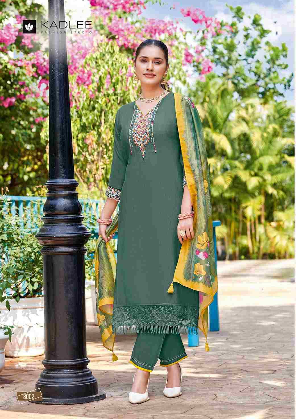 Chunari By Kadlee 3001 To 3005 Series Designer Stylish Fancy Colorful Beautiful Party Wear & Ethnic Wear Collection Rayon Slub Print Dresses With Bottom At Wholesale Price
