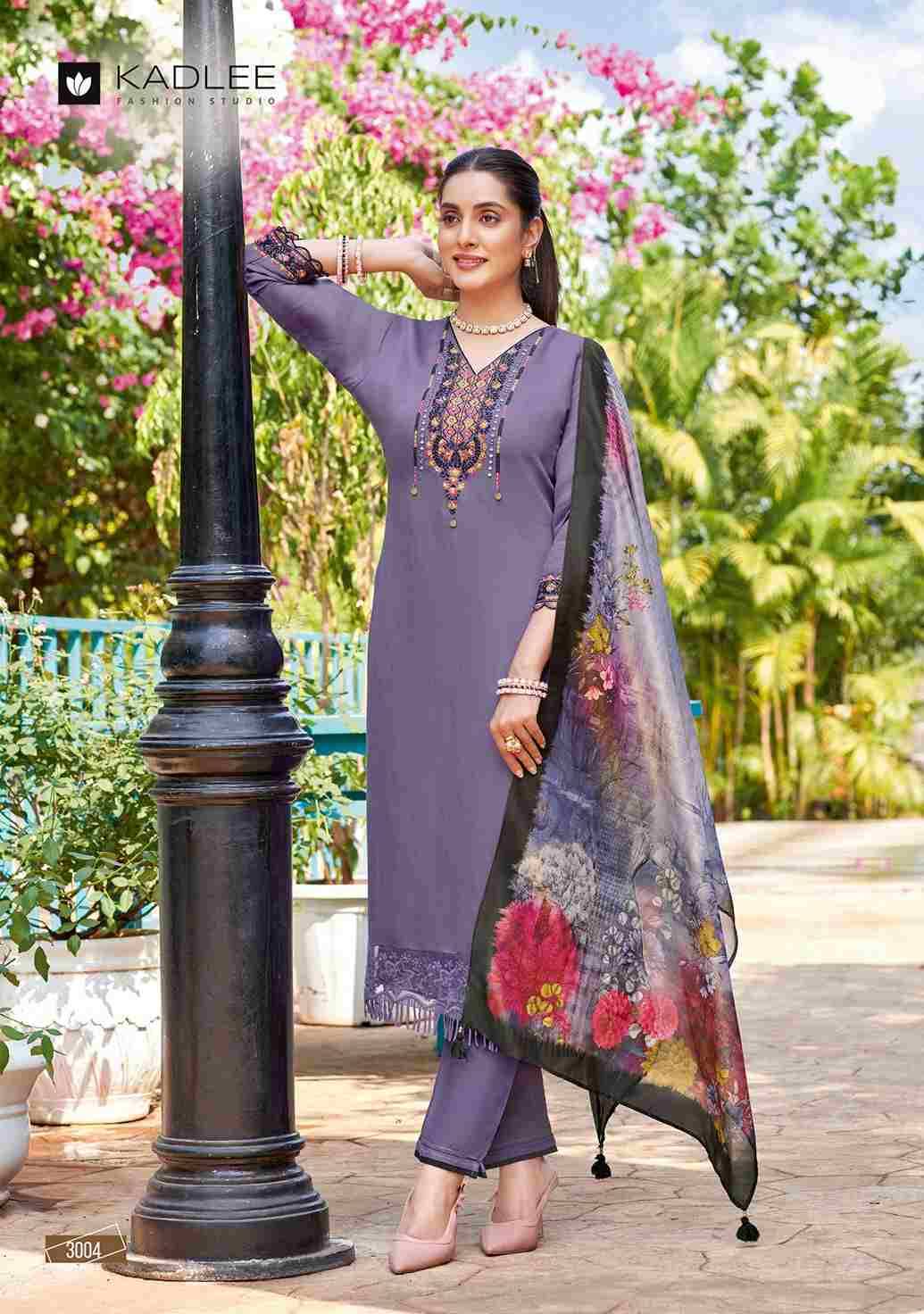 Chunari By Kadlee 3001 To 3005 Series Designer Stylish Fancy Colorful Beautiful Party Wear & Ethnic Wear Collection Rayon Slub Print Dresses With Bottom At Wholesale Price