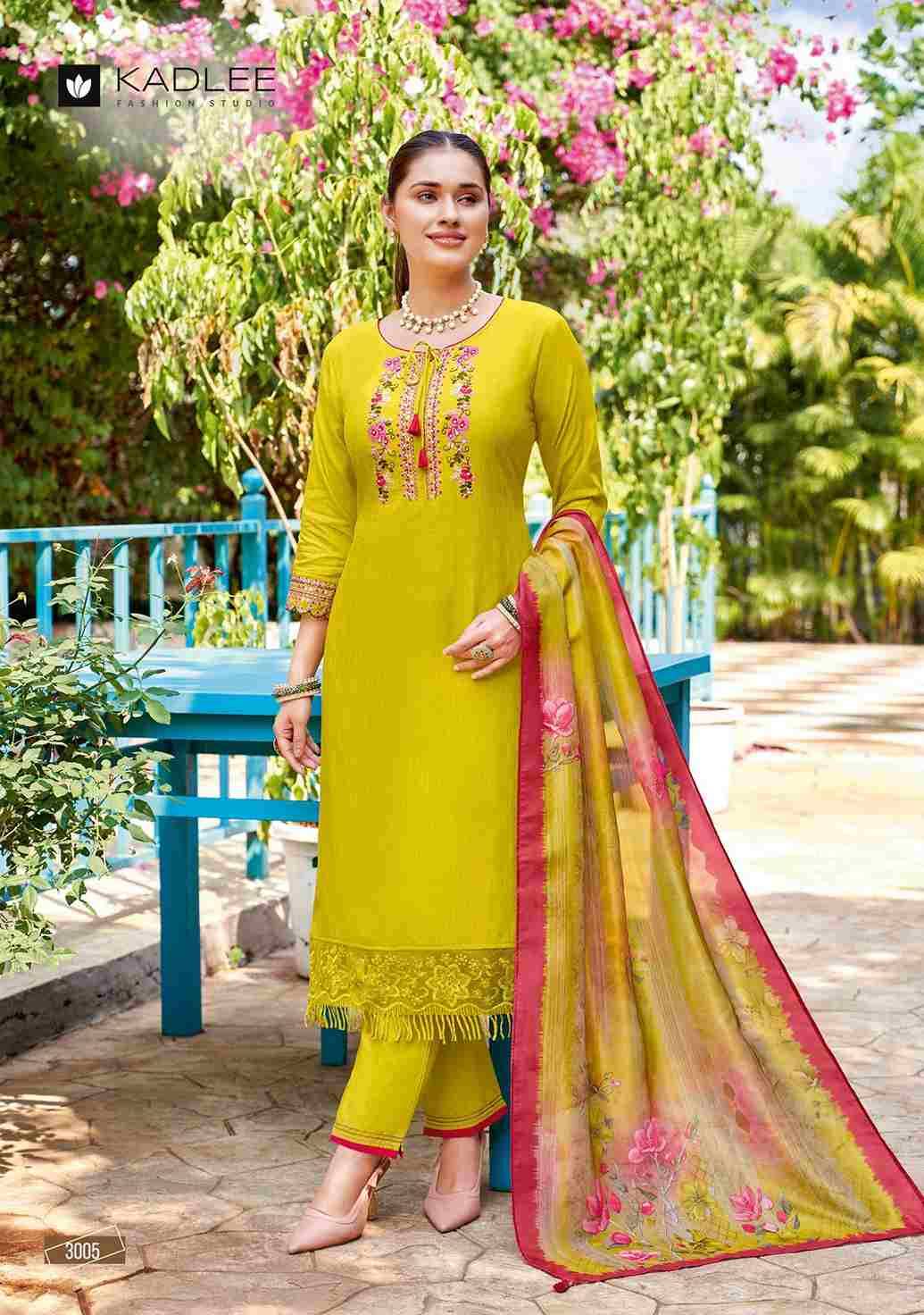Chunari By Kadlee 3001 To 3005 Series Designer Stylish Fancy Colorful Beautiful Party Wear & Ethnic Wear Collection Rayon Slub Print Dresses With Bottom At Wholesale Price