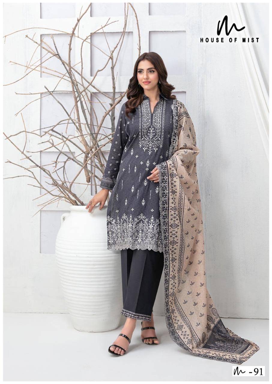Ghazal Vol-10 By House Of Mist 91 To 96 Series Beautiful Pakistani Suits Colorful Stylish Fancy Casual Wear & Ethnic Wear Pure Cotton Print Dresses At Wholesale Price