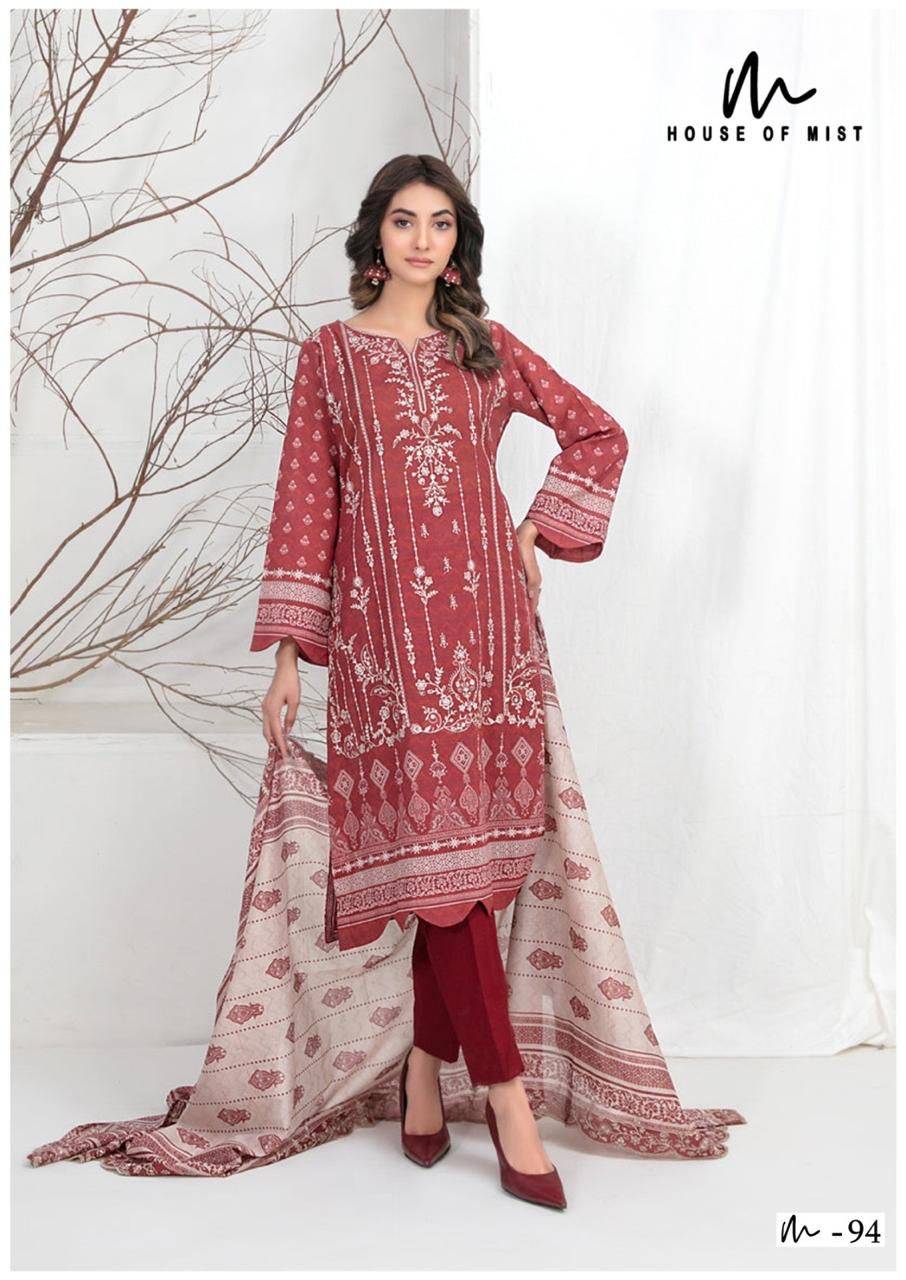 Ghazal Vol-10 By House Of Mist 91 To 96 Series Beautiful Pakistani Suits Colorful Stylish Fancy Casual Wear & Ethnic Wear Pure Cotton Print Dresses At Wholesale Price
