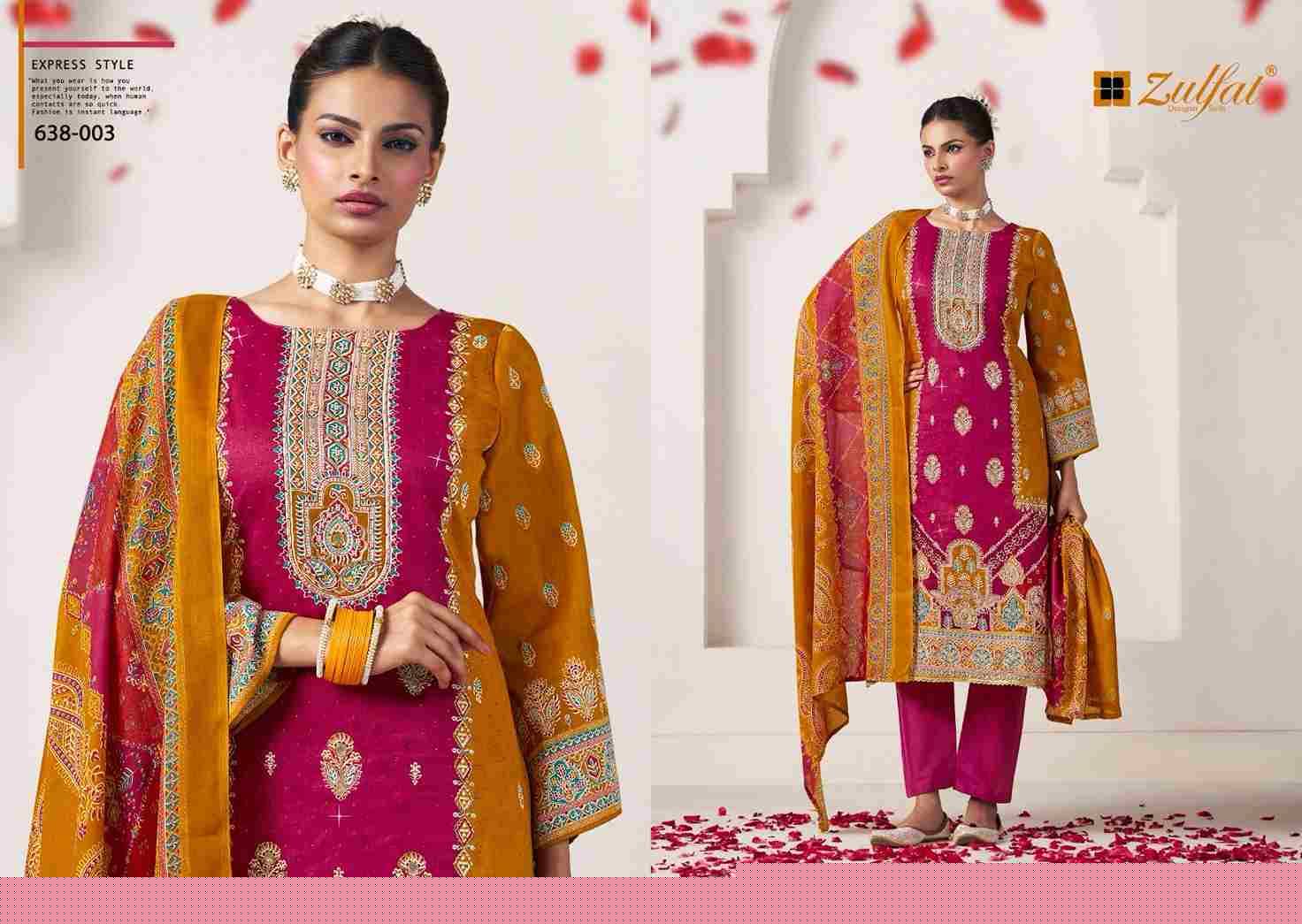 Sajni Vol-6 By Zulfat 638-001 To 638-004 Series Beautiful Festive Suits Stylish Fancy Colorful Casual Wear & Ethnic Wear Pure Jam Cotton Print Dresses At Wholesale Price