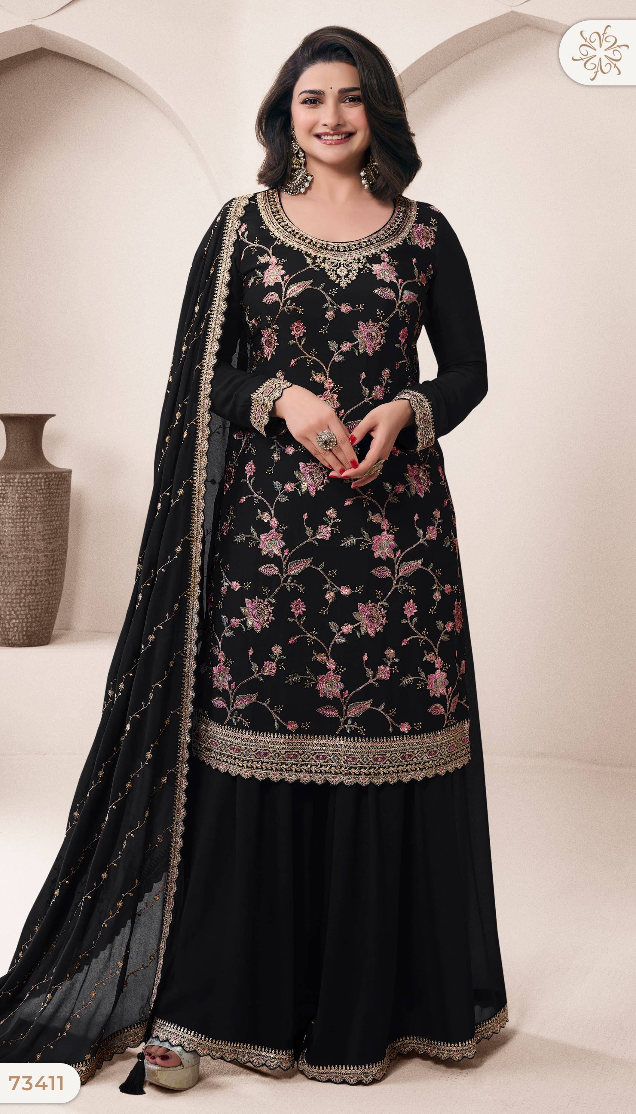 Lekha By Vinay Fashion 73411 To 73414 Series Designer Festive Suits Collection Beautiful Stylish Fancy Colorful Party Wear & Occasional Wear Embroidered Chinnon Dresses At Wholesale Price