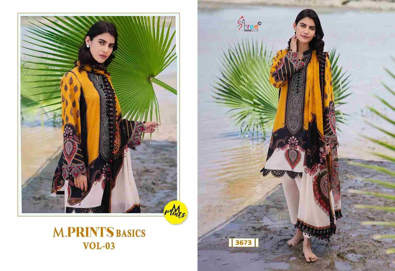 M.Prints Basics Vol-3 By Shree Fabs 3669 To 3674 Series Pakistani Suits Collection Beautiful Stylish Fancy Colorful Party Wear & Occasional Wear Pure Cotton Print With Work Dresses At Wholesale Price