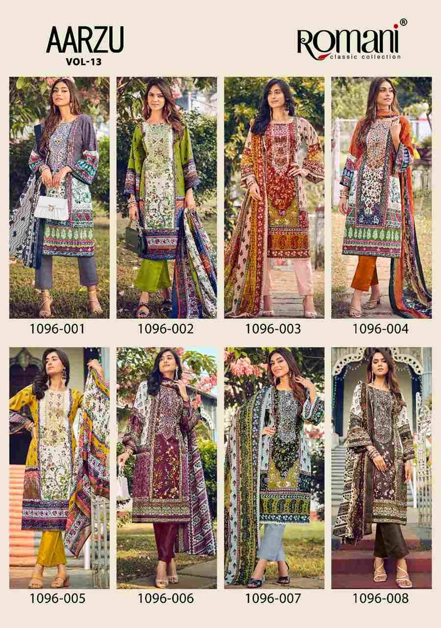 Aarzu Vol-13 By Romani 1096-001 To 1096-008 Series Beautiful Festive Suits Stylish Fancy Colorful Casual Wear & Ethnic Wear Soft Cotton Print Dresses At Wholesale Price