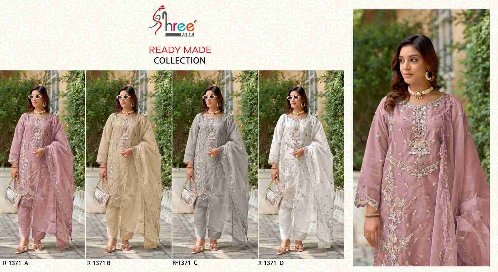 Shree Fabs Hit Design R-1371 Colours By Shree Fabs R-1371-A To R-1371-D Series Beautiful Pakistani Suits Stylish Fancy Colorful Party Wear & Occasional Wear Organza Embroidered Dresses At Wholesale Price