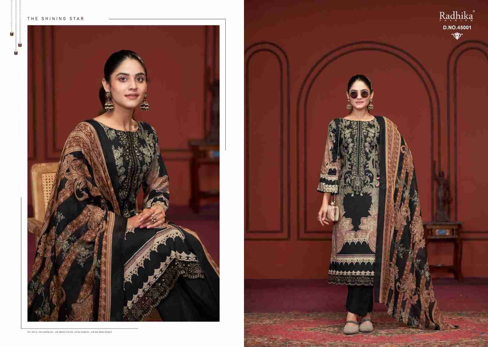 Nussaret By Azara 45001 To 45002 Series Beautiful Festive Suits Stylish Fancy Colorful Casual Wear & Ethnic Wear Pure Cambric Cotton Dresses At Wholesale Price