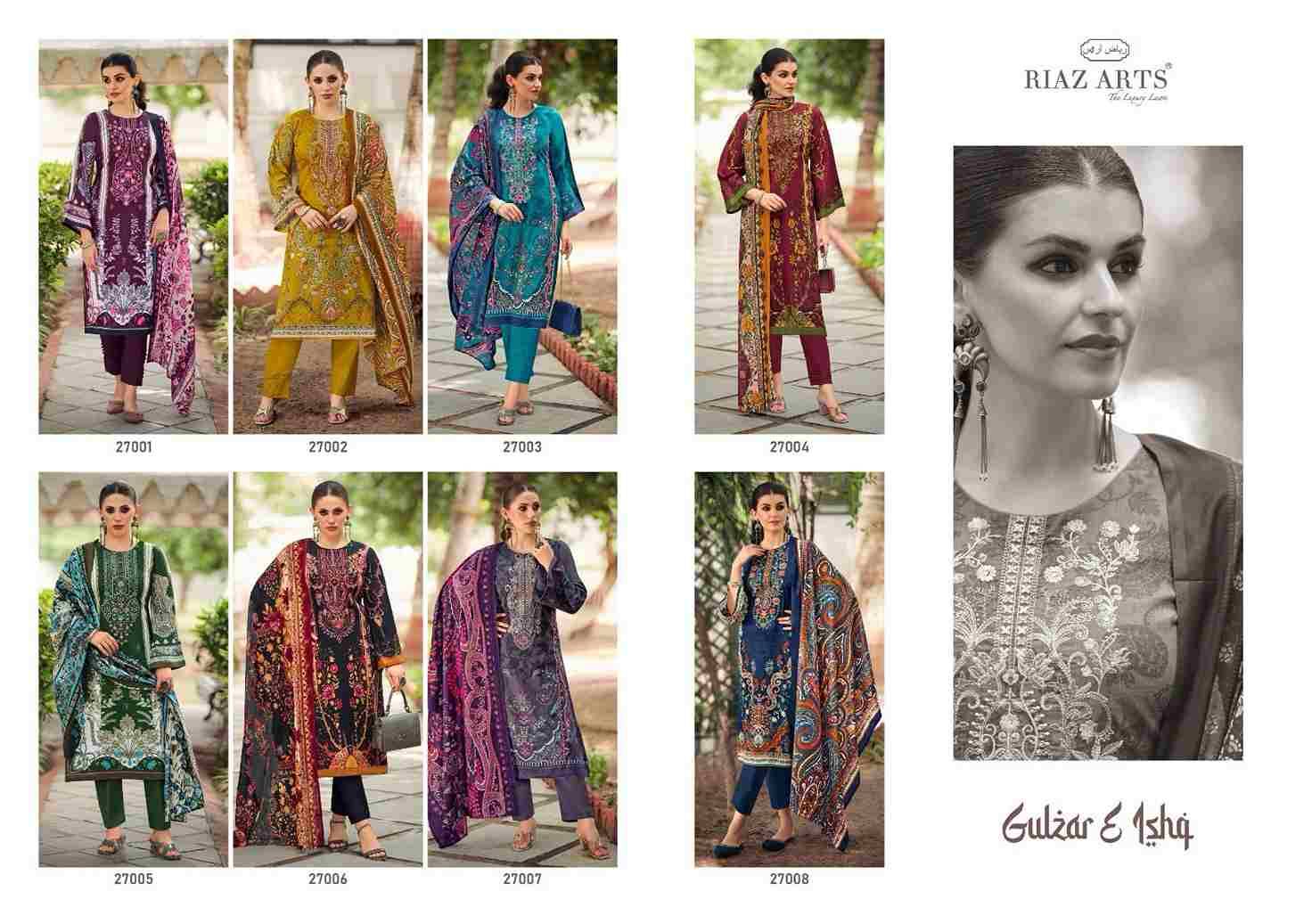 Gulzar E Ishq By Riaz Arts 27001 To 27008 Series Wholesale Designer Pakistani Suits Collection Beautiful Stylish Fancy Colorful Party Wear & Occasional Wear Pure Karachi Cambric Lawn Print With Embroidered Dresses At Wholesale Price